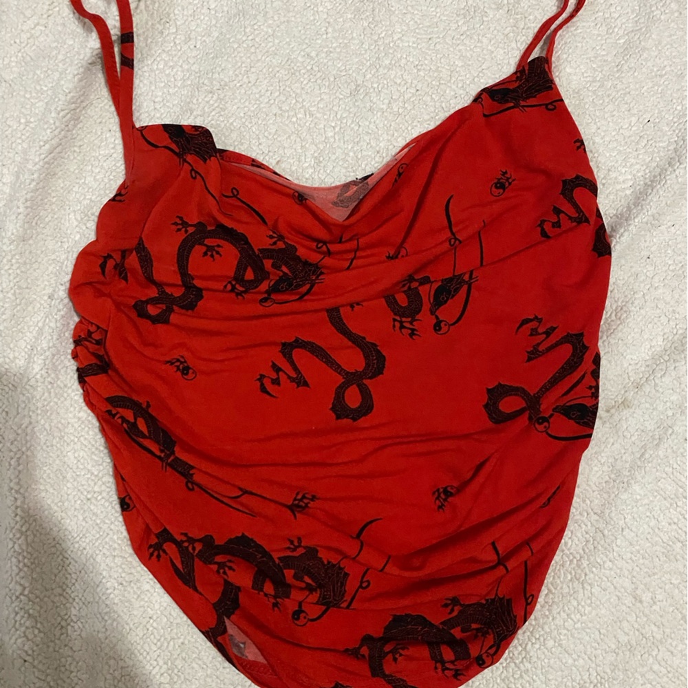Red Size large Dragon crop top